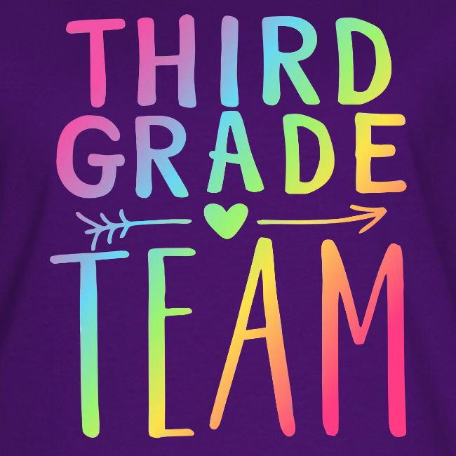 Third Grade Team Neon Rainbow Teacher T-Shirts