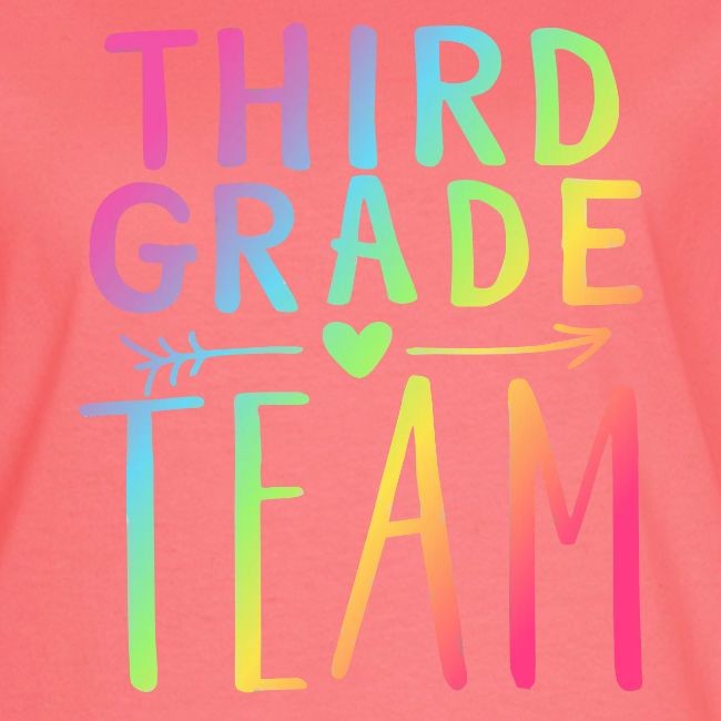 Third Grade Team Neon Rainbow Teacher T-Shirts