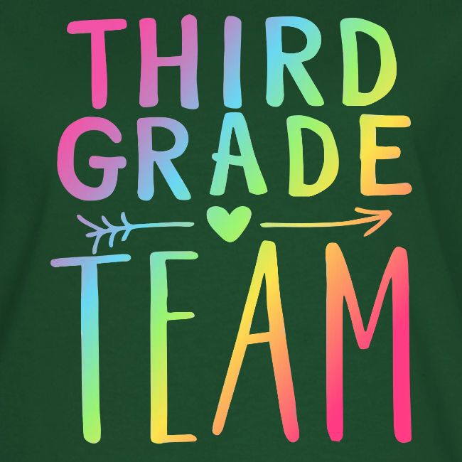Third Grade Team Neon Rainbow Teacher T-Shirts