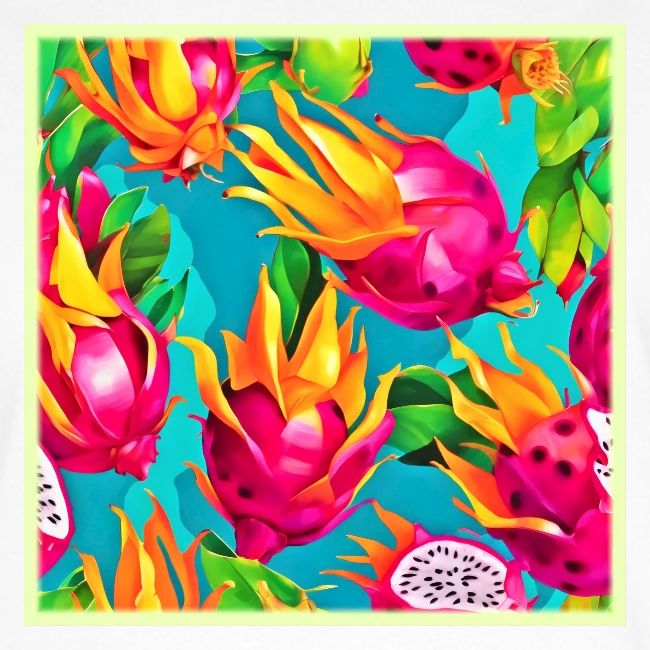 Vibrant Dragoon Fruit Pattern
