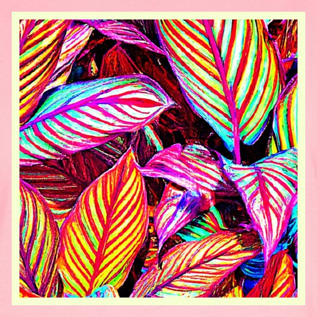 Striped Neon Leaves Design