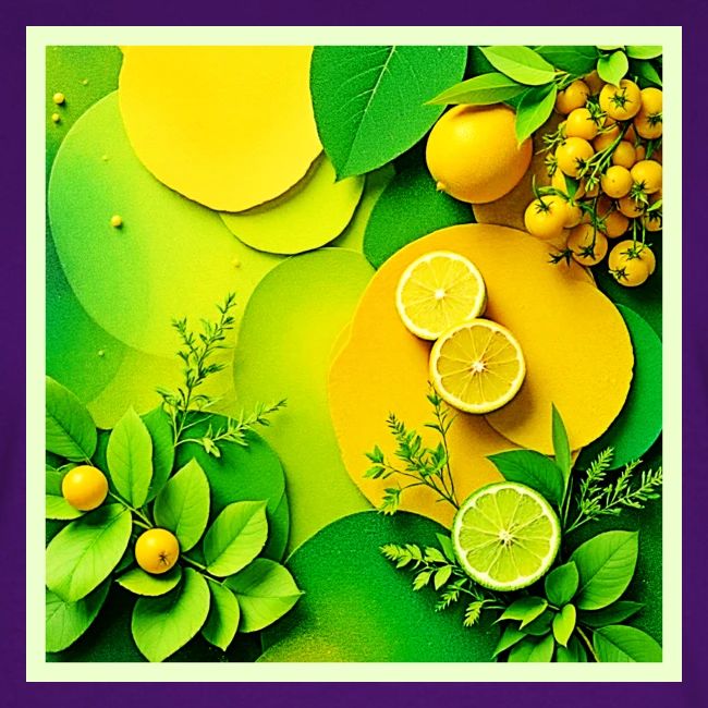 Abstract Lemon Lime Nature Art