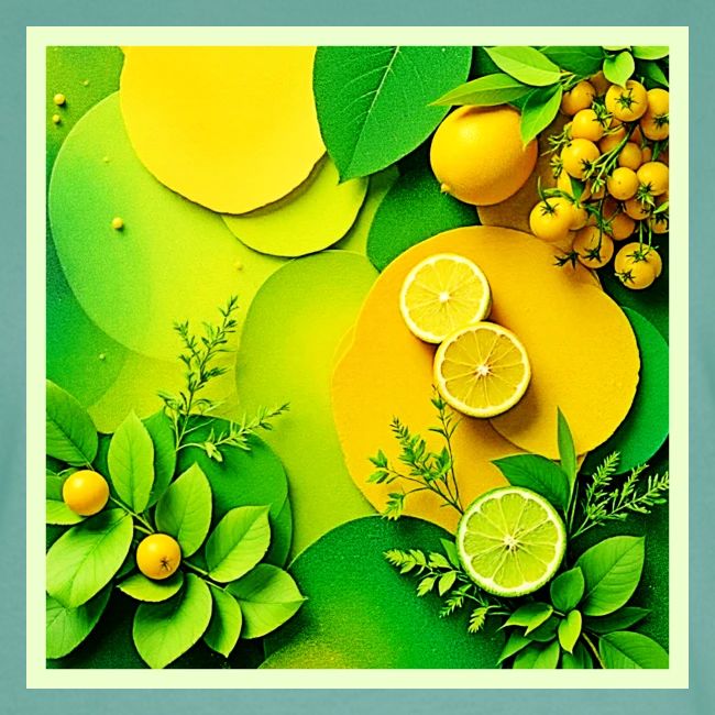 Abstract Lemon Lime Nature Art