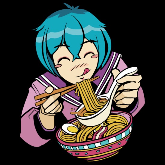 Cute Anime Girl Eating Ramen Noodles' Women's T-Shirt | Spreadshirt
