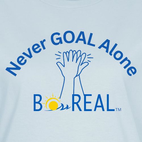 Never GOAL Alone - Grey/Lt Blue - Women's T-Shirt