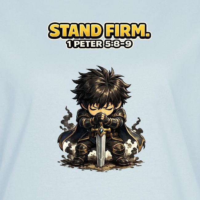 Stand Firm Chibi Warrior | 1 Peter 5:8-9