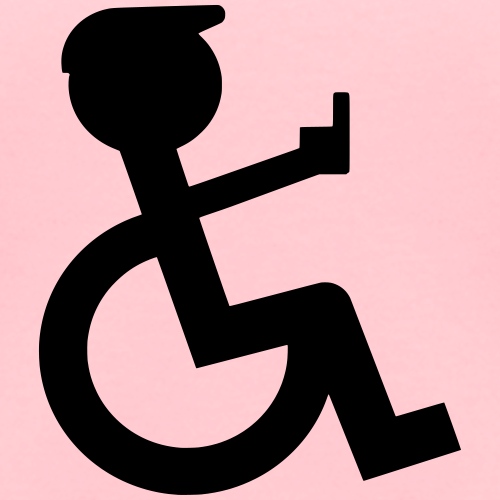 wheelchair user holding up the middle finger #