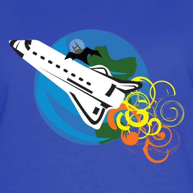 Space Bat Hitching A Ride Ladies Tee