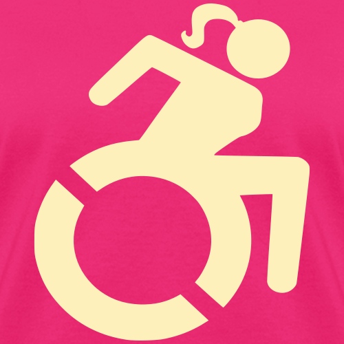Wheelchair woman symbol. lady in wheelchair - Women's T-Shirt