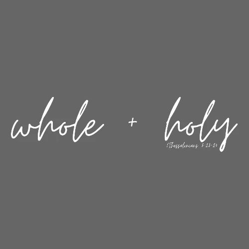 Whole + Holy Script Design -QR White
