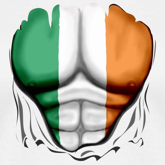 Ireland Flag Ripped Muscles, six pack, chest