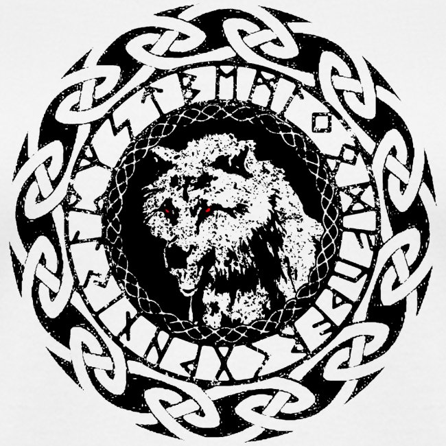 Fenrir Geri Freki Wolf Viking Tribal Runes