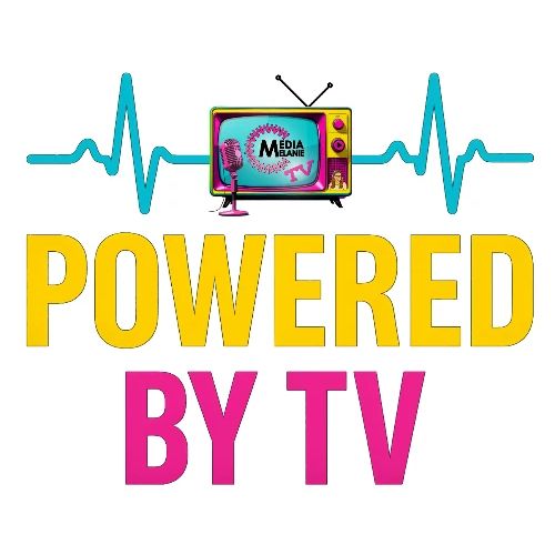 Powered by TV | MediaMelanieTV - Women's V-Neck T-Shirt