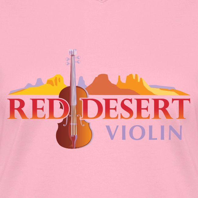 Red Desert Violin- Red Text, Cut-Out.