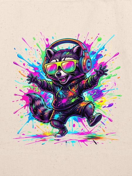 Raccoon Rave Neon Splash