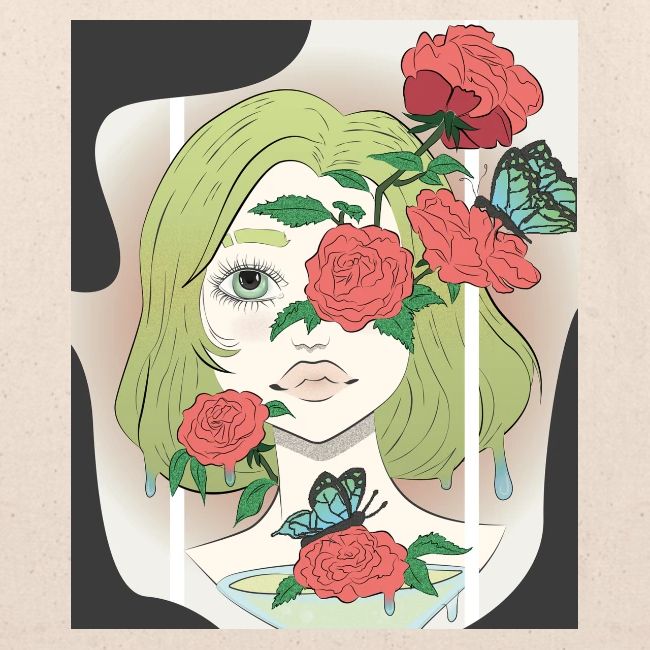 Girl with Rose Vine