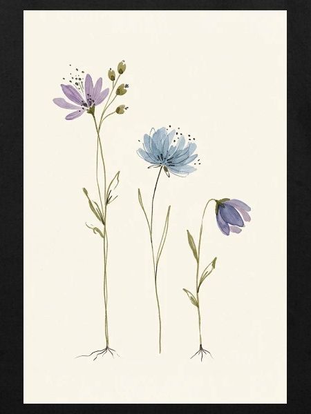 Pastel Wildflowers Trio