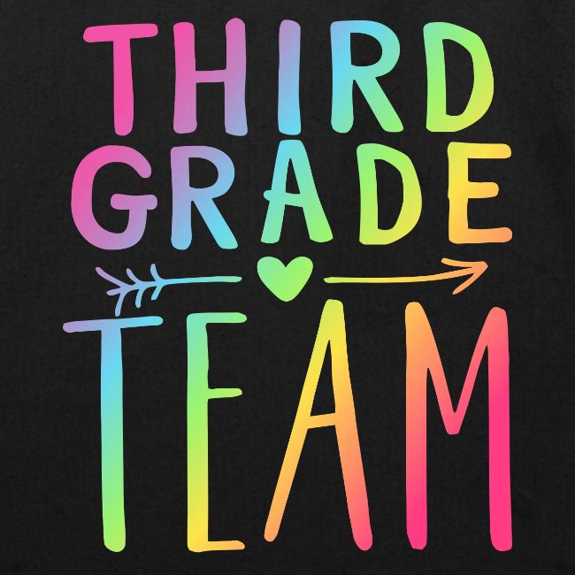 Third Grade Team Neon Rainbow Teacher T-Shirts