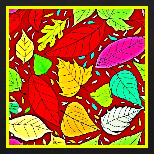 Rainbow Leaves Vibrant Pattern