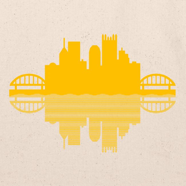 Pittsburgh Skyline Reflection (Gold)