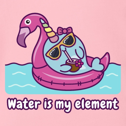 Narwhal Finnimoo - Water Is My Element - Organic Short Sleeve Baby Bodysuit