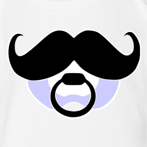 Pacifier Mustache Graphic - Organic Short Sleeve Baby Bodysuit