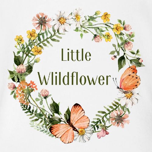 Little wildflower – Baby Shower Gift Bodysuit - Organic Short Sleeve Baby Bodysuit