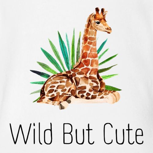 Wild but cute giraffe - Organic Short Sleeve Baby Bodysuit