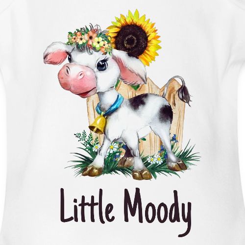 Litte Moody Cow - Organic Short Sleeve Baby Bodysuit