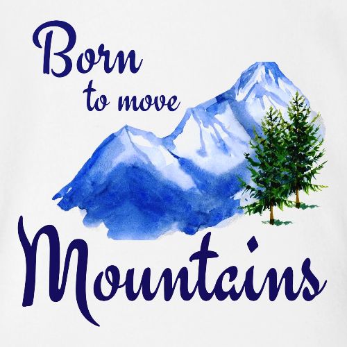 Born to move mountains - Organic Short Sleeve Baby Bodysuit