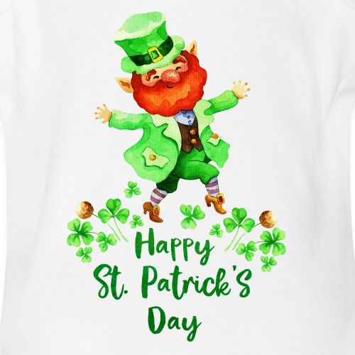 Happy St. Patrik's day. - Organic Short Sleeve Baby Bodysuit