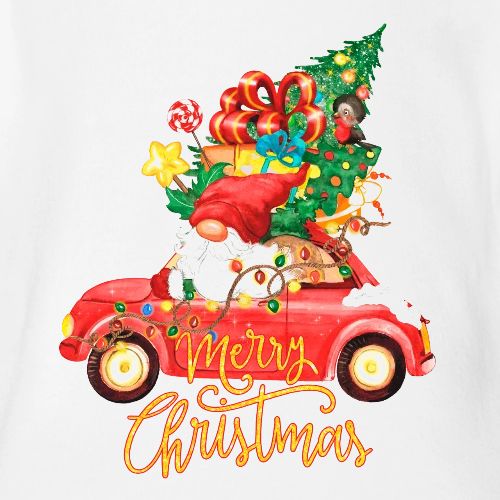 Merry Christmas - Organic Short Sleeve Baby Bodysuit