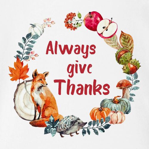 Always give thanks - Organic Short Sleeve Baby Bodysuit