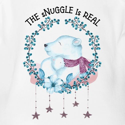 The snuggle is real - Organic Short Sleeve Baby Bodysuit