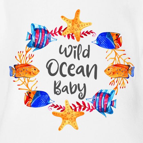 Wild ocean baby - Organic Short Sleeve Baby Bodysuit