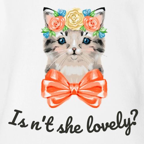 Cute cat - Organic Short Sleeve Baby Bodysuit