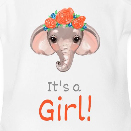 It s a girl - Organic Short Sleeve Baby Bodysuit