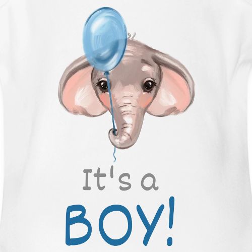 It s a boy - Organic Short Sleeve Baby Bodysuit