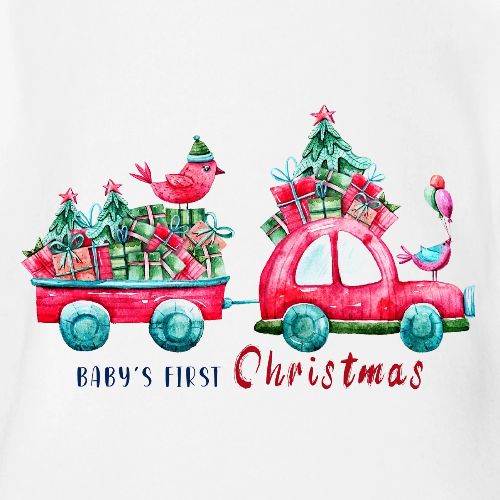 Baby's first Christmas - Organic Short Sleeve Baby Bodysuit