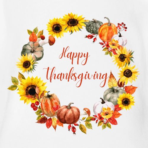 Happy thanksgiving - Organic Short Sleeve Baby Bodysuit