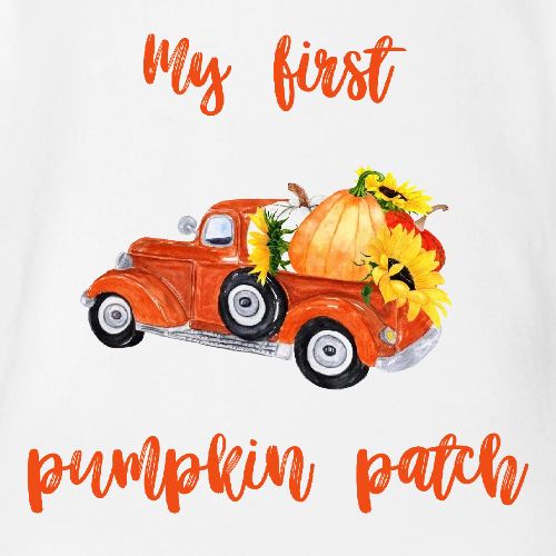My first pumpkin patch - Organic Short Sleeve Baby Bodysuit