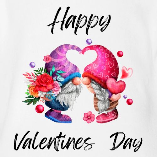 Happy Valentines Day - Organic Short Sleeve Baby Bodysuit