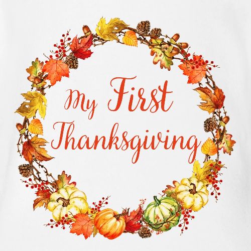 My first thanksgiving - Organic Short Sleeve Baby Bodysuit