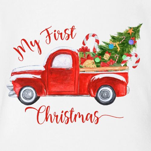 My First Christmas - Organic Short Sleeve Baby Bodysuit