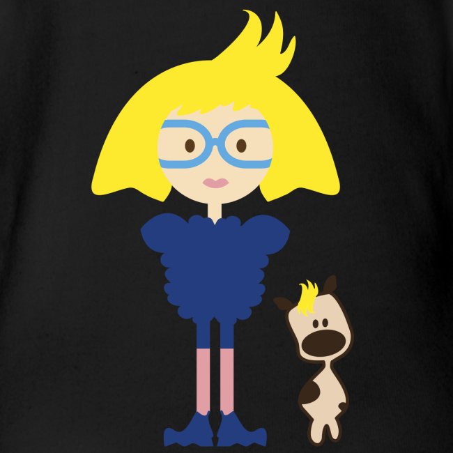 Blondie Girl With Her Blue Eyeglasses