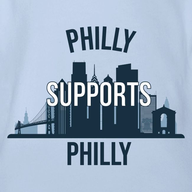 Philly Supports Philly skyline blue transparentbg
