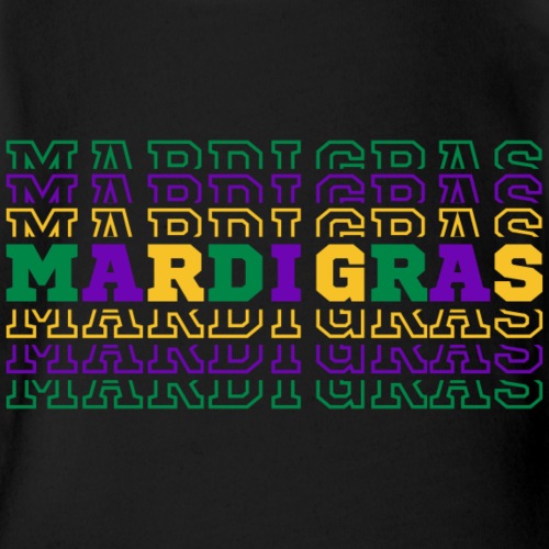Mardi Gras Mirror Words - Organic Short Sleeve Baby Bodysuit