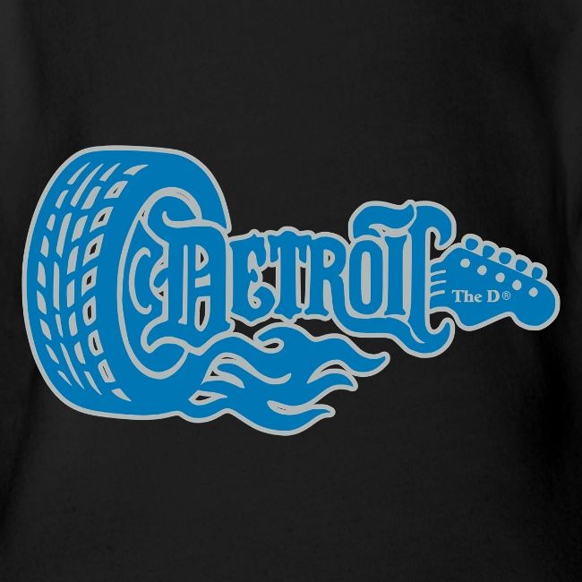 The D® - Detroit Wheel Guitar with Flames Bl Slvr