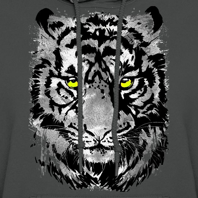 Gray Tiger Head Drawing - Black and white Tiger
