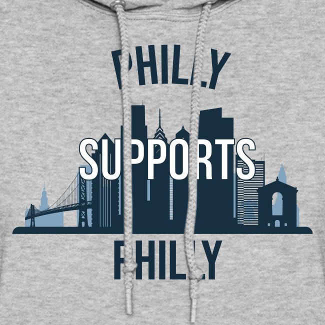 Philly Supports Philly skyline blue transparentbg